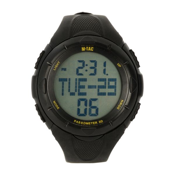 M-TAC® Uhr Tactical Mit Schrittzähler, schwarz auf weissem Hintergrund